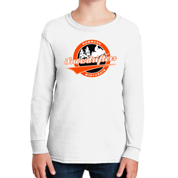 Gildan - Youth Ultra Cotton 100% Cotton Long Sleeve T-shirt - Printed Logo Thumbnail